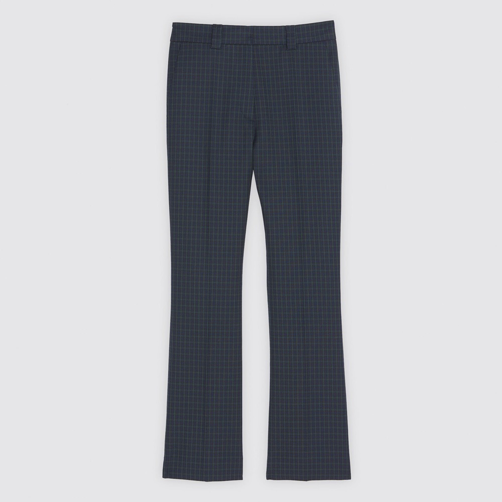 Sandro Tartan trousers with darts, straight cut